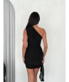 Tek omuz mini elbise 3916