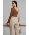 Tek Omuzlu Basic Bluz kahve T4275