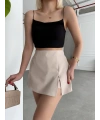 Tek yırtmajlı şort etek