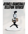 Telefon Tutucu Led Işıklı Kumandalı Mikrofon Telefon Vlog Video Kayıt