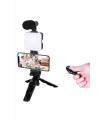 Telefon Tutucu Led Işıklı Kumandalı Mikrofon Telefon Vlog Video Kayıt