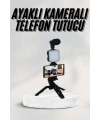 Telefon Tutucu Led Işıklı Kumandalı Mikrofon Telefon Vlog Video Kayıt