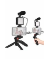 Telefon Tutucu Mini Mikrofonlu Tripod Vlog Çekim Video