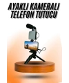Telefon Tutucu Mini Mikrofonlu Tripod Vlog Çekim Video