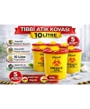 Tıbbi Atık Kovası 10 Litre 5 Adet Kapaklı Tıbbi Atık Kutusu Enfekte Atık Kovası Seti