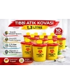 Tıbbi Atık Kovası 1,3 Litre 10 Adet Kapaklı Tıbbi Atık Kutusu Enfekte Atık Kovası Seti