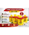 Tıbbi Atık Kovası 1,3 Litre 5 Adet Kapaklı Tıbbi Atık Kutusu Enfekte Atık Kovası Seti