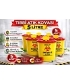 Tıbbi Atık Kovası 5 Litre 5 Adet Kapaklı Tıbbi Atık Kutusu Enfekte Atık Kovası