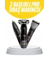 Tıraş Makinesi Profesyonel 3in1 Dijital Göstergeli 3 Başlıklı Erkek Bakım
