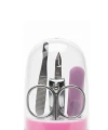 Tırnak Bakım Manikür Pedikür Seti 4 Parça Pembe Kompakt Taşınabilir Tasarım
