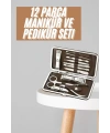 Tırnak Bakım Seti Tırnak Düzeltme Batık 12 Parça Çanta Tipi Manikür Pedikür