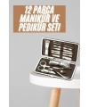 Tırnak Bakım Seti Tırnak Düzeltme Batık 12 Parça Çanta Tipi Manikür Pedikür