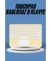 Touchpad Tüm Cihazlara Uyumlu Bluetooth Klavye Touchpad Slim Kablosuz Wifi Q Klavye