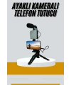 Tripod Telefon Tutucu Kumandalı Mikrofon Led Işık Vlog Video Kayıt