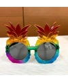 Tropikal Ananas Tasarımlı Renkli Hawaii Parti Gözlüğü