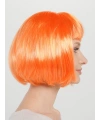 Turuncu Renk Küt Parti Peruğu Kısa Takma Saç