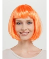 Turuncu Renk Parti Peruğu Küt Saç