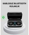 TWS Bluetooth Kulaklık 1800mAh Şarj Kutulu Dijital Ekranlı