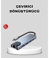Type-C Çoklu Dönüştürücü – Alüminyum Gövde, Hızlı Veri Aktarımı ve Şarj Desteği
