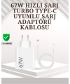 Type-C Uyumlu 67W Turbo Hızlı Şarj Aleti Akıllı Koruma Sistemli