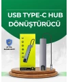 Type‑C Dönüştürücü – 2×USB3.0, SD/MS, 4K HDMI & RJ45 ile Profesyonel Kullanım