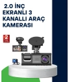 Üç Kameralı Araç Kamerası Full HD Gece Görüş  G-Sensör