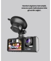 Üç Kameralı Araç Kamerası Full HD Gece Görüş  G-Sensör