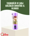 USB Şarjlı Portatif Blender 380ml Çelik 304 Bıçaklı Mobil Smoothie Maker