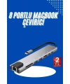 Usb Type-c Hub Dönüştürücü Çevirici Çoklayıcı Macbook Çevirici 8 Portlu