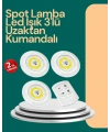 Uzaktan Kumanda İle Kontrol Edilebilen Yapışkanlı 3 Lü Kablosuz Led Spot Lamba