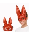 Uzun Kulaklı Kırmızı Lüks Tavşan Maskesi