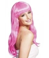 Uzun Peruk Saç - Toz Pembe