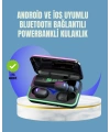 Uzun Pil Ömürlü E10 Powerbank Bluetooth Kulaklık LED Gösterge