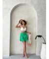 Valonlu fırfırlı etek yeşil s24681