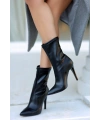 Verena Siyah Cilt Topuklu Streç Bot