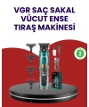VGR V-695 Şarjlı Profesyonel Erkek Saç Sakal Tıraş Makinesi IPX7 Su Geçirmez