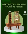 Vintage Kum Saati + Deniz Feneri Modeli – Ahşap Gövdeli Masa Üstü Dekor