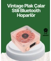 Vintage Tarz Bluetooth Hoparlör – Gece Işığı ve Zaman Göstergeli