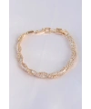Vip Seri Pirinç Zirkon Taşlı Gold Renk Sarmal Model Bileklik