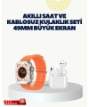 Watch 9 Max Akıllı Saat Kulaklık Seti Sağlık Takipli 45 mm Geniş Ekran