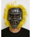 Wild Skull - Metal Kafatası Sarı Saçlı İskelet Maske