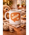 Woof! Köpek Temalı Porselen Kupa Model 54 – Sevimli Patili Tasarım, Kahve & Çay Kupası, Hayvanseverlere Özel Hediye