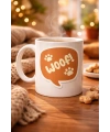Woof! Köpek Temalı Porselen Kupa Model 54 – Sevimli Patili Tasarım, Kahve & Çay Kupası, Hayvanseverlere Özel Hediye