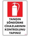 Yangın Söndürme Tüpü Uyarı Levhası 25x35 KOD:860