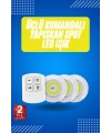 Yapışkanlı 3lü Spot Led Işık Lamba Montajsız Pilli Uzaktan Kumandalı