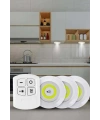 Yapışkanlı 3lü Spot Led Işık Lamba Montajsız Pilli Uzaktan Kumandalı