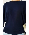 Yarasa Kol Salaş Bluz Lacivert T4273