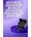 Yeni Nesil ANC Özellikli Çağrı Cevaplayan Dokunmatik Ekranlı Bluetooth Kulaklık Siyah