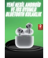 Yeni Nesil Bluetooth Kulaklık Beyaz Çağrı Cevaplayabilen Kablosuz
