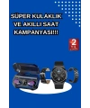 Yeni Nesil Kampanyası Bluetooth Bağlantılı Akıllı Saat ve Kablosuz Kulaklık Dijital Göstergeli
